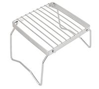 Huairdum Grille de Feu de Camp Pliante, Grille Métallique en Acier Robuste à Hauteur Réglable, en Acier Inoxydable, Grilles de Cuisson Pliables pour Feu de Camp de Camping pour Pique-nique en Plein