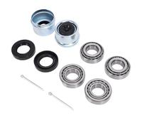 Huairdum Kit de Roulements de Moyeu de Roue de Remorque, Roulements 30205 avec Joints TC, Couvercles Anti-poussière, Broches Fendues, Idéal pour les Essieux de Remorque Légers de 25 Mm