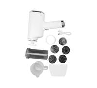 Huairdum Machine à Pâtes électrique, Machine à Nouilles Portative en Acier Inoxydable, à Nouilles électrique Légère et Rechargeable avec 5 Formes de Pâtes, Spatule et Tasse à Mesurer, Idéale pour la