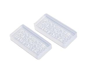 Huairdum Moule en Silicone pour Lettres Alphabet 3D pour Art des Ongles, | Moule à sculpter 26 lettres A à Z, en Silicone souple réutilisable, antiadhésif, breloques transparentes pour ongles et