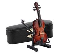 Huairdum Petit Violon, Mini Décor de Violon 8x3x0,8 Cm, Ornement de avec Support Assorti, Idéal pour les Amateurs de Musique, 8x3x0,8 Cm