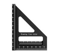 Huairdum Règle de Mesure Multi-angle 3D, Rapporteur carré en Alliage d'aluminium avec Design épais, Idéal pour Marquer des Lignes et Mesurer des Angles de 45 à 90 Degrés (BLACK)