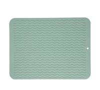 Huairdum Tapis de Séchage de la Vaisselle en Caoutchouc Souple, Flexible, Antidérapant, sans Chaleur, Accessoire d'évier de Comptoir de Cuisine, 15,94x12,20 Pouces (GREEN)