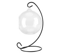 Huairdum Vase en Verre Suspendu, Grande Forme de Boule de Terrarium avec Support de Cadre en Fer, Diamètre de 12 Cm pour Plantes Succulentes Aériennes, Idéal pour Le Jardinage Intérieur, la