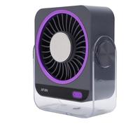 Huairdum Ventilateurs de Bureau Rechargeables, 199 Vitesses Réglables, Moteur sans Balais USB 3600 MAh, Ventilateur de Bureau Silencieux avec écran LED et Turbine à 7 Pales, Ventilateur de Table