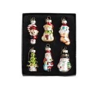 HUAJINGKEJI 1 boîte de décorations de Noël ours Père Noël en verre peint pendentif ornement à suspendre pour intérieur ou extérieur vacances