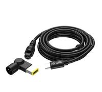 HUAJINGKEJI 2. Cordon de charge rapide USB C de 100 W avec connecteur carré à 3 broches pour ordinateur portable