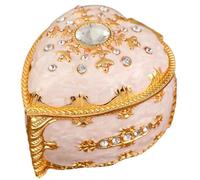 HUAJINGKEJI Boîte à bijoux tendance en forme de cœur avec diamants - Support pour alliances sophistiquées - Doublure en velours - Organiseur de rangement pour femme