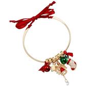 HUAJINGKEJI Bracelet décoratif léger pour fête de Noël avec plusieurs breloques, y compris des chapeaux et des rubans, bijoux de poignet festifs tendance