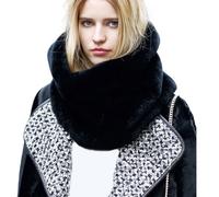 HUAJINGKEJI Cache-cou luxueux en faux cheveux respirant doux pour les amateurs de plein air et les utilisateurs conscients tout au long de l'année, Noir , taille unique