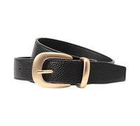 HUAJINGKEJI Ceinture simple pour femme en simili cuir de qualité supérieure avec boucle dorée avec robes, ceinture fine tendance, Noir , taille unique
