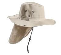 HUAJINGKEJI Chapeau de soleil avec rabat de cou pour homme et femme réglable pour la saison chaude chapeau de pêcheur grand châle, kaki, XS-XXL
