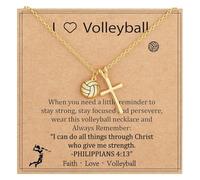 HUAJINGKEJI Collier avec pendentif crucifix inspiré du basket-ball, volley-ball, softball, longueur réglable, bijoux pour amateurs de sport en cuivre, H, Comme décrit, Comme décrit.