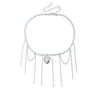 HUAJINGKEJI Collier minimaliste avec pendentif en forme de cœur en strass avec chaîne réglable en cristal pour femme, bijoux cadeaux, collier tendance en alliage robuste pour femme
