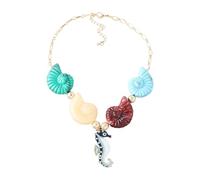 HUAJINGKEJI Collier polyvalent avec pendentif en forme de conque fabriqué en alliage pour superposer ou porter seul