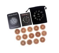 HUAJINGKEJI Compacts - Ensemble de symboles runiques en bois - Idéal pour les voyages - Accessoires de méditation mystique