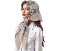 HUAJINGKEJI Écharpe douce avec imprimé floral pour activités religieuses, hijab malais, pour usage quotidien, vacances, foulard respirant, C, taille unique