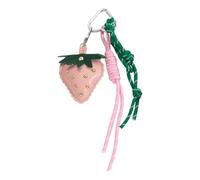 HUAJINGKEJI Edgy Esthétique Fraise Porte-clés Décors PU Cuir Sangle Sac À Dos Décoration Titulaire Sac À Main Ornement Fraise Pu Cuir Charm pour Sacs, a