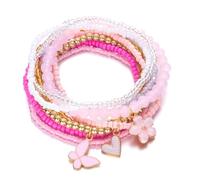 HUAJINGKEJI Élastique réglable avec breloque papillon en forme de cœur floral pour bijoux tendance, taille unique, Comme décrit