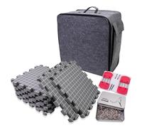 HUAJINGKEJI Ensemble de tapis de blocage de tricot 32 x 32 cm avec 8 peignes de blocage de tricot 200 épingles en T et 2 aiguilles à coudre pour