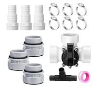 HUAJINGKEJI Ensemble de valves de dérivation multifonctions pour piscine, adaptateurs de tuyau, kit de conversion de port de filtre, anneaux d'étanchéité et colliers de serrage