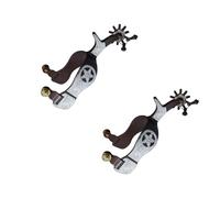 HUAJINGKEJI Éperon décoratif pour cheval sculpté en laiton enduit Ornements de style occidental Équestres Sport Éperons grande taille Éperons pour homme