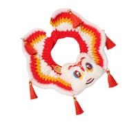 HUAJINGKEJI Festival Pet Lions Dance Écharpe Collier réglable en tricot Lions dansants et accessoires pour chien Nouvel An chinois