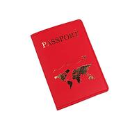HUAJINGKEJI Housse de voyage tendance en cuir PU avec lettres imprimées pour valise, adresse, bagage, Rouge, 5.46x3.9in