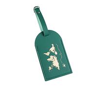 HUAJINGKEJI Housse de voyage tendance en cuir PU avec lettres imprimées pour valise, adresse, bagage, Vert, 5.07x2.34in