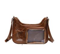 HUAJINGKEJI Itabag Joli sac à bandoulière transparent Style japonais Sac de rencontre en cuir PU, marron, Size: about 30x20cm/11.81x7.87''