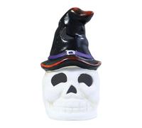 HUAJINGKEJI Lampe de nuit en céramique creuse citrouilles d'Halloween Décoration de bureau pour fête intérieure et extérieure