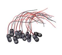 HUAJINGKEJI Lot de 10 connecteurs à clip de batterie de type I 9 V - Long câble de connexion souple pour coque - Noir et rouge