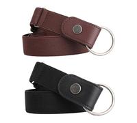 HUAJINGKEJI Lot de 2 ceintures élastiques réglables invisibles sans renflement pour jeans et pantalons Plusieurs couleurs sous chemise Ceinture sans marque, Café noir, taille unique