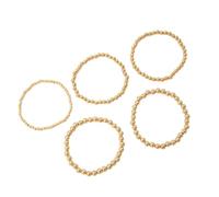 HUAJINGKEJI Lot de 5 élégants bracelets en alliage de perles empilables résistants à la décoloration pour femme, taille unique, Comme décrit