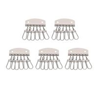 HUAJINGKEJI Lot de 5 supports avec 4/6 crochets clipsés pour ranger des porte-clés, accessoires de quincaillerie pour artisanat du cuir