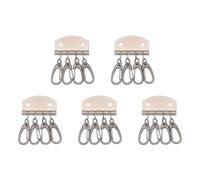 HUAJINGKEJI Lot de 5 supports avec 4/6 crochets clipsés pour ranger des porte-clés, accessoires de quincaillerie pour artisanat du cuir