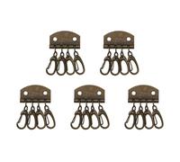 HUAJINGKEJI Lot de 5 supports avec 4/6 crochets clipsés pour ranger des porte-clés, accessoires de quincaillerie pour artisanat du cuir