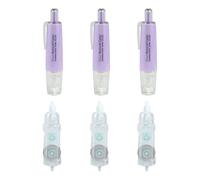 HUAJINGKEJI Lot de 6 stylos correcteurs réglables avec noyaux remplaçables pour une écriture fluide et des corrections