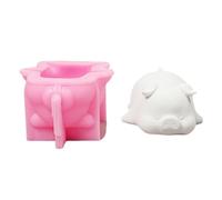 HUAJINGKEJI Moules en silicone 3D en forme de figurine de cochon pour la fabrication de savon en résine époxy, moules en silicone pour loisirs créatifs faits à la main