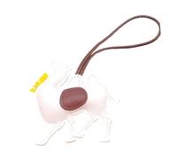 HUAJINGKEJI Porte-clés artistique animal du désert en cuir PU - Porte-clés minimaliste pour sac à dos de voyage - Cadeau attentionné - Souvenir culturel, blanc, taille unique