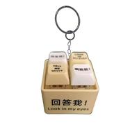 HUAJINGKEJI Porte-clés avec interrupteur de clavier à thème antique - Portable - Gadget de soulagement du stress avec poisson culturel en bois - Porte-clés décoratif bouddhiste