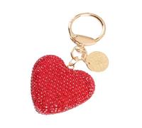 HUAJINGKEJI Porte-clés élégant en forme de cœur en strass pour sac de voiture pour femmes et filles, Rouge, taille unique