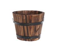 HUAJINGKEJI Pots de fleurs en bois pour intérieur et extérieur - Décoration pour jardin, ferme, maison, petit seau en bois