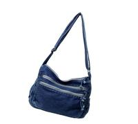 HUAJINGKEJI Sac à bandoulière décontracté en jean délavé de grande capacité pour femme avec sangle réglable, noir foncé, Size:approx. 30x14x21cm/11.81x5.51x8.27in