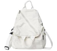 HUAJINGKEJI Sac à bandoulière pour femme - Couleur unie - Sac à dos en toile - Style japonais - Sac d'école, blanc, As shown in the picture (error 1-3cm)