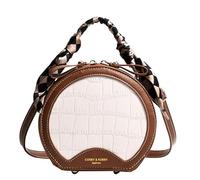 HUAJINGKEJI Sac à bandoulière tendance et polyvalent pour femme - Sac à main rond pour tous les jours, marron, Size: app. 12x17x9cm /4.72x6.69x3.54in