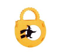 HUAJINGKEJI Sac en forme de citrouille d'Halloween pour enfants, sacs à bonbons portables, organisateurs de seau de rangement pour décorations d'Halloween, Sorcière jaune, Size reference picture
