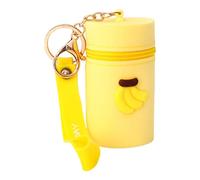 HUAJINGKEJI Sacs à la mode, pochettes portables en silicone pour pièces de monnaie avec porte-clés, étui à lèvres de dessin animé, sac de change pour femmes et filles, banane, 5*5*8.5cm, sac à main