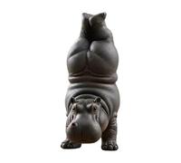 HUAJINGKEJI Statue d'hippopotame maladroit méditant pour la maison, le bureau, la méditation, la chambre - Unique pour animal