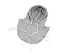 HUAJINGKEJI Sweatshirt unisex à capuche avec col détachable et demi-pull uni avec chapeau, gris, Neck circumference: 60cm